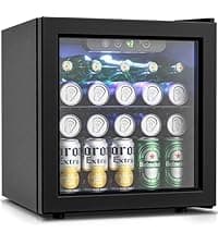 Feelfunn 15 Inch Undercounter Beverage Refrigerator - 126 Cans Beverage Fridge with Stainless Steel Door for Beer Wine Soda - Built-in or Freestanding Wine Cooler for Home Kitchen Bar