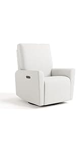Storkcraft Premium Hoop Glider & Ottoman (White/Gray) — GREENGUARD Gold Certified Nursery Glider, Solid Wood Craftsmanship, Smooth-Gliding, Award-Winning