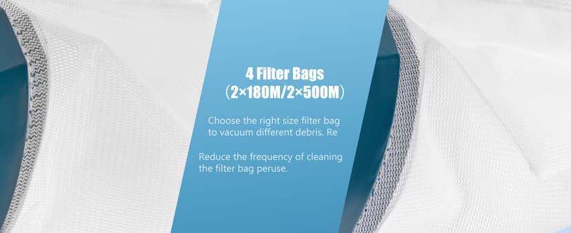 Pool Vacuum for Above Ground Pool with a Telescopic Pole, Running time up to 1H, T403 Handheld Rechargeable Pool Cleaner with Powerful Suction up to 18.5 gallons/min, Ideal for Leaves, Debris