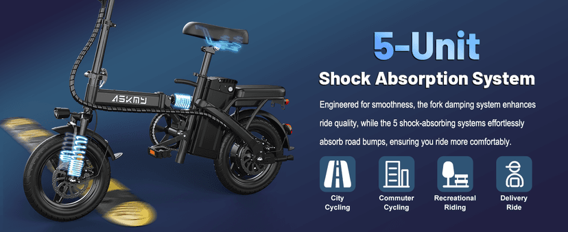 Electric Bike for Adults and Teens, 740W Peak Motor E-Bike with 30-60 Miles PAS Range, 48V 10AH/20AH Removable Battery, 14" Folding Mini Ebike with 20MPH, Electric Bicycle for Commute