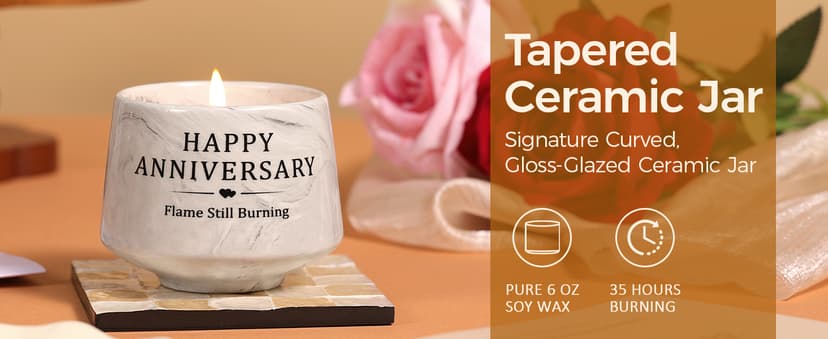 Happy Anniversary Candle – Aniversario Gifts for Couple,Women,Men 6oz Lavender Scented Candle,Anniversary Romantic Gifts for Him & Her B0G4GGC4Y6