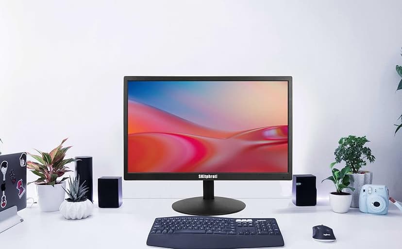 SKitphrati 20" PC Monitor 1600x900 75Hz 5MS HDMI Monitor LED Viewing Angle 95° (Horizontal) with HDMI VGA Input, 76% sRGB, VESA Wall Mount, TN Panel, Black