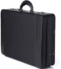 Alpine Swiss Mens Briefcase | Expandable Genuine Leather Attache Briefcase For Men | Dual Combination Lock Business Case