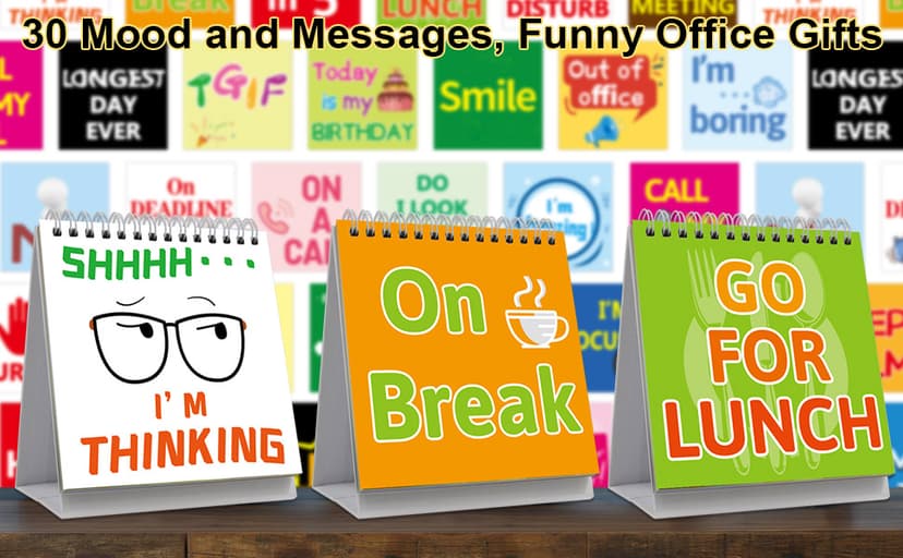 Fancy Land Funny Desk Signs 30 Different Fun and Flip-Over Messages for Office Desk Accessories