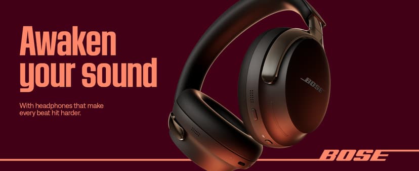 Bose New QuietComfort Ultra Bluetooth Headphones (2nd Gen), Wireless Headphones with Spatial Audio, Over Ear Noise Cancelling with Mic, Up to 30 Hours of Play time, Black