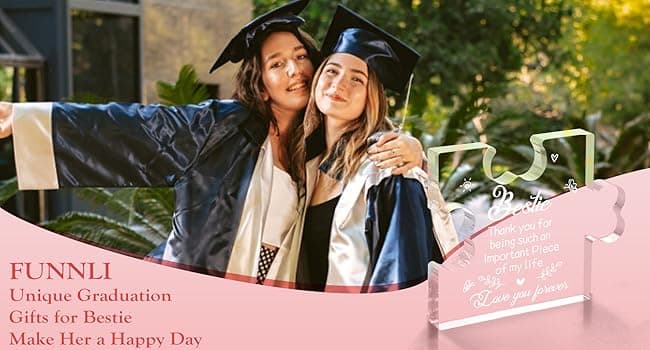 to My Bestie Gifts - Best Friends Christmas Birthday Gifts for Women Acrylic Puzzle Plaque Desk Decorations for Best Friend Sister Girls Women BFF Friendship Card - 3.35 x 2.76 Inch