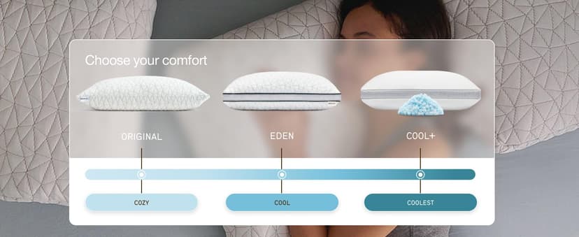Coop Home Goods Eden Bed Pillow Queen Size for Sleeping on Back, Stomach and Side Sleeper- Medium Soft Memory Foam Cooling Gel - CertiPUR-US/GREENGUARD Gold B01LYU7V4S