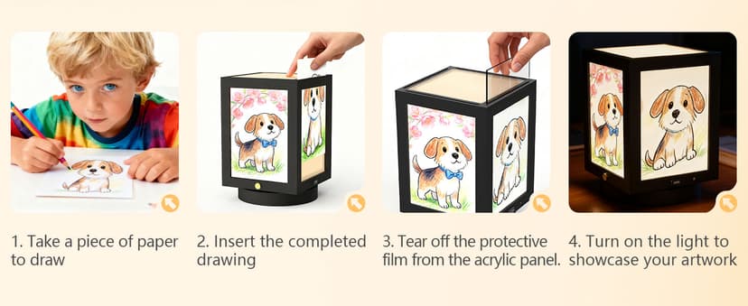 Mixoo 4x6 Picture Frame Light, Vintage Rotating Photo Frame Tabletop Lamp, Touch Desk Lamp for Bedroom Bedside, Table lamps for Office Family Retirement Anniversary Birthday Gifts (Wooden Black) B0FN7D9BXX