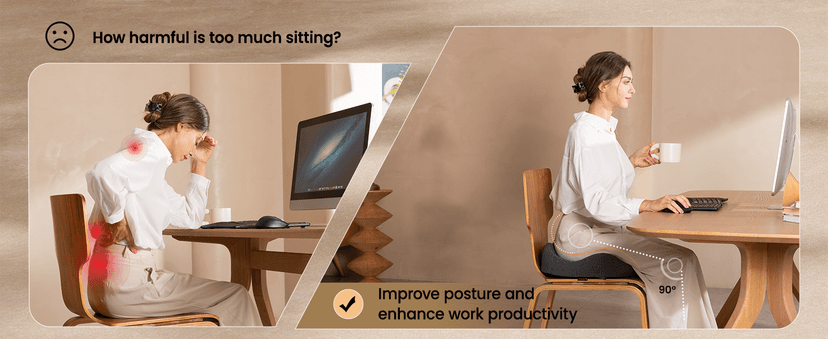 ProtoArc Seat Cushion, Office Chair Cushion for Sciatica, Coccyx Cushion, Ergonomic Memory Foam Seat Cushion for Car, Home, Pressure Relief Pad for Hip, Tailbone, All Day Comfort - Black