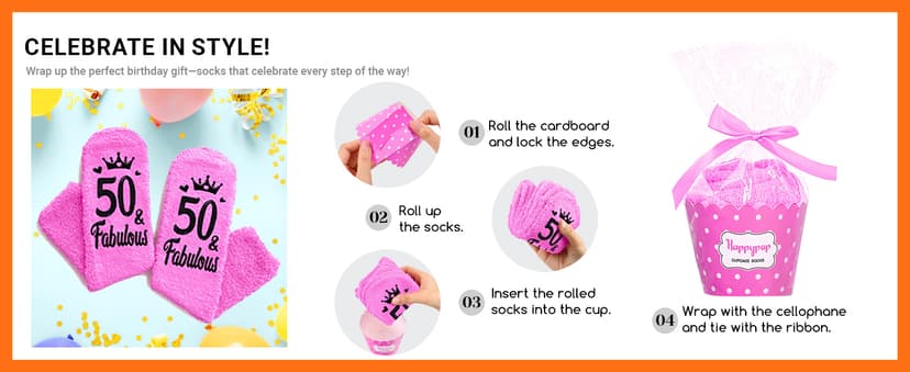 HAPPYPOP 50TH Birthday Gifts for Her - Women Socks for 50 Year Olds for Middle Aged Female Friends