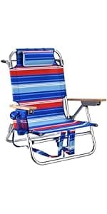 Backpack Beach Chairs for Adults Capacity 300 LBS high 5 Position Beach Chair with Pouch Straps Folding Lightweight Reclining Aluminum Wide Lay Flat Single