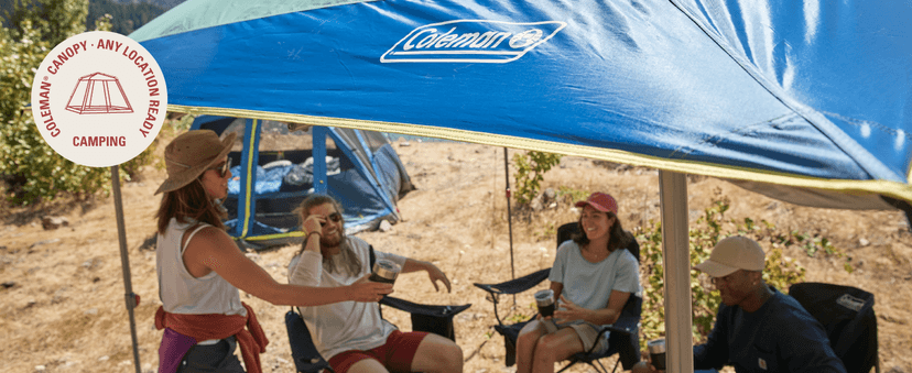 Coleman Skyshade Large Portable Sun Shelter, Easy Setup with Pre-Attached Poles, Canopy Provides Cover from Sand & Sun, Great for Beach, Park, Tailgating, Camping, Backyard & More