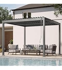 Lounge Chair Outdoor with Wheels, Aluminum Chaise Lounge Outdoor Chair with 5 Adjustable Backrest - Easy to Move- Pool Lounge Chairs for Patio, Poolside, Darkgray