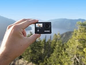 AKASO Brave 4 Action Camera 4K 30fps Ultra Hd Video 20MP Photo, EIS, WiFi Remote Control, Waterproof Underwater Camera for Snorkel, Travel, Motorcyc, Other Sports, 2xBatteries, Helmet Accessories Kit