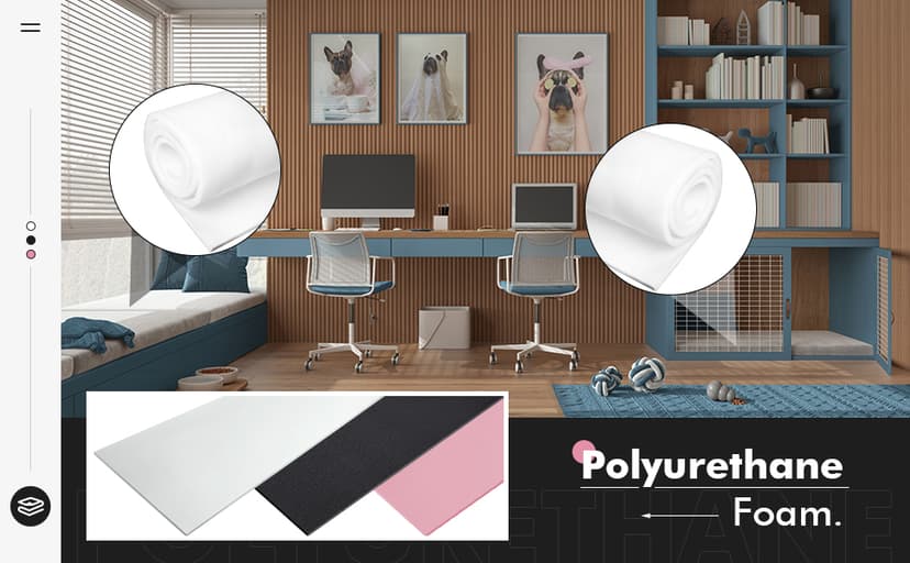 Amylove 1 Pack Polyurethane Foam 1/2" x 24" x 72" High Density Cushion Upholstery Foam Sheet for Seat Replacement DIY Projects Chairs Headboards Sofas Home (White)