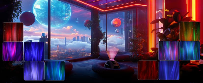 Northern Galaxy Light Aurora Projector with 33 Light Effects, Night Lights LED Star Projector for Bedroom Nebula Lamp, Remote Control, White Noises, Bluetooth Speaker for Parties Black B0B4518KC2