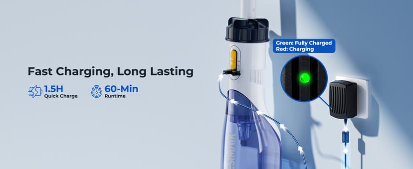 Pool Vacuum for Above Ground Pool, JESIMAIK 18.5 GPM Powerful Suction Handheld Pool Vacuum, 60min Runtime,Telescopic Pole Cordless Pool Vacuum for Above/Inground Pool, Spas, Hot Tubs Cleaning