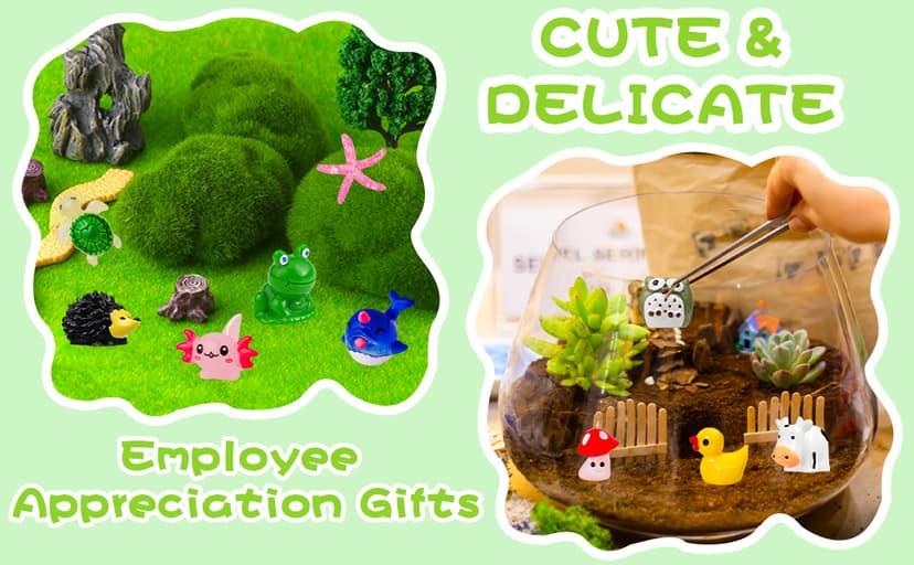 100 Set Employee Appreciation Gift Bluk for Coworkers Resin Animal Gifts with Pun Inspirational Note Cards for Thank You Office Staff Team Teachers, Nurses B0DXPVMLDZ