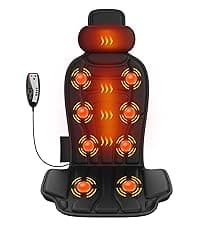 Back Massager with Heat,Vibration Massage Chair Pad with 5 Massage Modes & Adjustable Heat Levels, Memory Foam Back Massager Cushion for Office Chair, or Home Use,Midnight