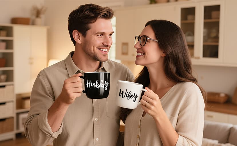 Christmas Gifts for Couples 2025, Wifey Hubby Mugs Set of 2 Coffee Mug, Bridal Shower Gift, Mr and Mrs Coffee Mug, Wedding Couples Gift for Bride Groom, Thanksgiving Gifts