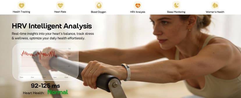FITVII Screenless Fitness Tracker for Women Men, Health and Fitness Wearable with 24/7 Heart Rate, Blood Pressure and HRV Sleep Monitor, Subscription Free Activity Tracker for Android & iPhone