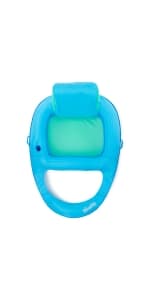 SwimWays Spring Float Premium Recliner Pool Lounger, Inflatable Pool Floats Adult with Fast Inflation for Ages 15 & Up, Sky Blue