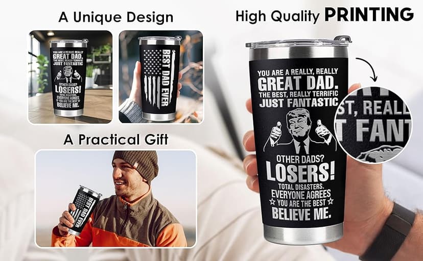 Christmas Gifts for Dad, Men - Gifts for Dad from Daughter, Son - Dads Birthday Gift Ideas, Happy Birthday gifts for Dads, Fathers - Best Dad Ever Gift, Present for dads, Fathers - 20 Oz dad Tumbler