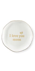 HOME SMILE Ceramic Ring Dish Jewelry Tray for Mom Sister Friends