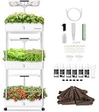 Plant Germination Kit Herb Vegetable Growth Lamp Countertop, Hydroponic Planter Grower Harvest Lettuce for Healthy Home Cooks Ahopegarden Indoor Garden Hydroponics Growing System: 10 Pods Kit with LED B0B6BB4TVC