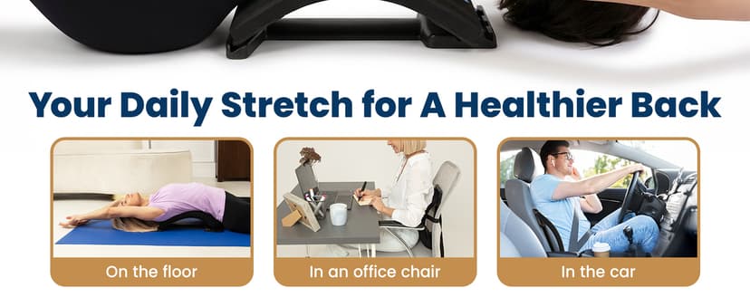 Everlasting Comfort Lumbar Support Board Back Stretcher for Lower Pain Relief - Adjustable Spine Decompression with 88 Acupressure Nodes - Back Cracking Device with Chair Strap for Posture Correction