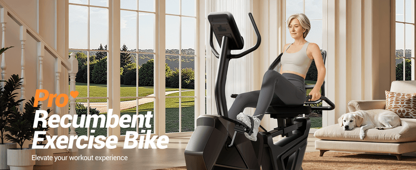 CURSOR FITNESS Recumbent Exercise Bike, Quiet Recumbent Stationary Bike for Adults & Seniors, Magnetic Stationary Bike with 16-Level Resistance, Supports 350LB, Heart Rate Handle & LCD Display