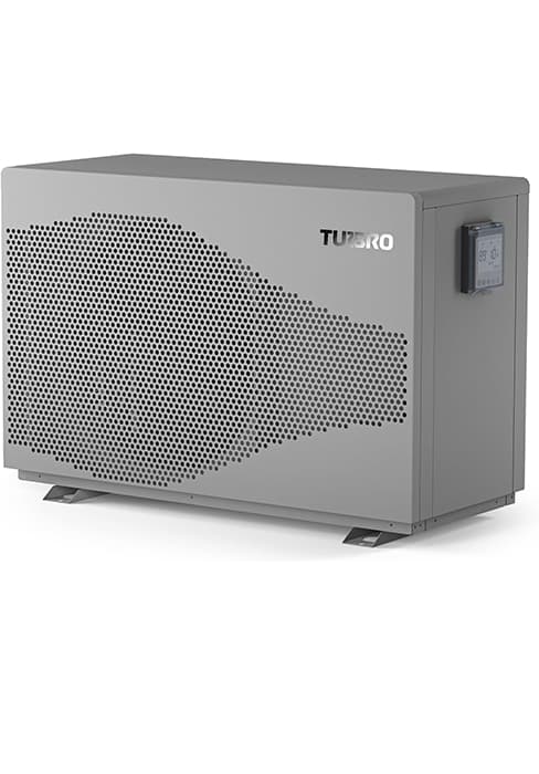 TURBRO 50,000 BTU Inverter Swimming Pool Heat Pump, Electric Pool Heater for in and Above-Ground Pools up to 16,000 Gallons, WiFi Enabled, Timer, 15.90 COP, 220-240 V, IPX4-Waterproof, Beluga Series