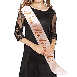 JETKONG Retirement Party Decorations Retired Tiara/Crown, Retired Sash for Women Retirement Gifts, Retirement Party Supplies, Gifts, Favors (Rose Gold) B0B2R3G8NG
