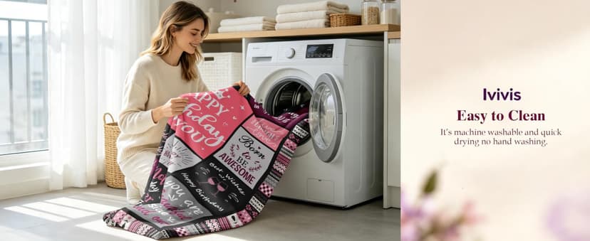 Birthday Gifts for Women Girls Throw Blanket 60"X50", Happy Birthday Decorations for Women, Gifts for Women Birthday Unique, Womens Birthday Gift Ideas for Her Friend Mom Sister Grandma Wife