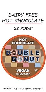 Double Donut Coffee Flavored Hot Chocolate Packets Variety Pack, 9 Count Includes Classic, Chocolate Raspberry, Salted Caramel, Peppermint, Eggnog & Gingerbread