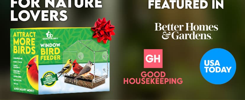 Window Bird Feeder with Strong Suction Cups - Gifts for Grandma Bird Watching Gifts for Grandpa Backyard Birding (Large House)