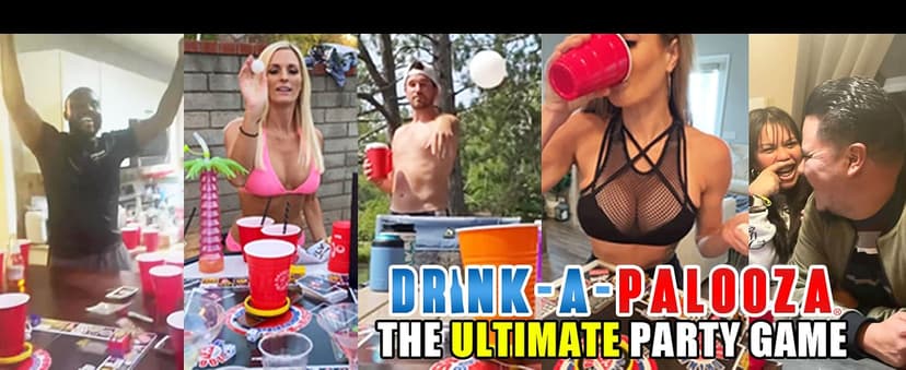 DRINK-A-PALOOZA: The Monopoly of Drinking Game | The Party Board Game that Combines Beer Pong, Flip Cup, Kings Cup, Drinking Card Games & More Fun Challenges