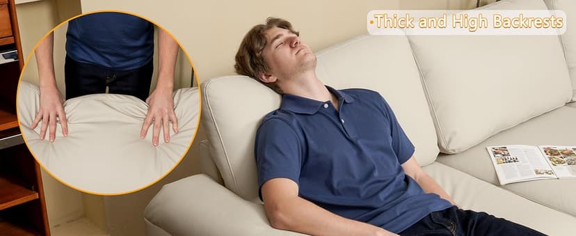 EASE MOOSE Oversized Modular Sectional Sofa,Leather Sectional Couch with Deep Seat,Extra Large U Shaped Couch,Faux Leather Material Sofa Modern Comfy Scratch Resistant,Beige