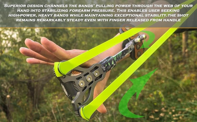 Heavy Duty Hunting Slingshot, Wrist Rocket Slingshot with Arm Support, Professional Shooting Sling Shot for Adults, Competition Catapult.