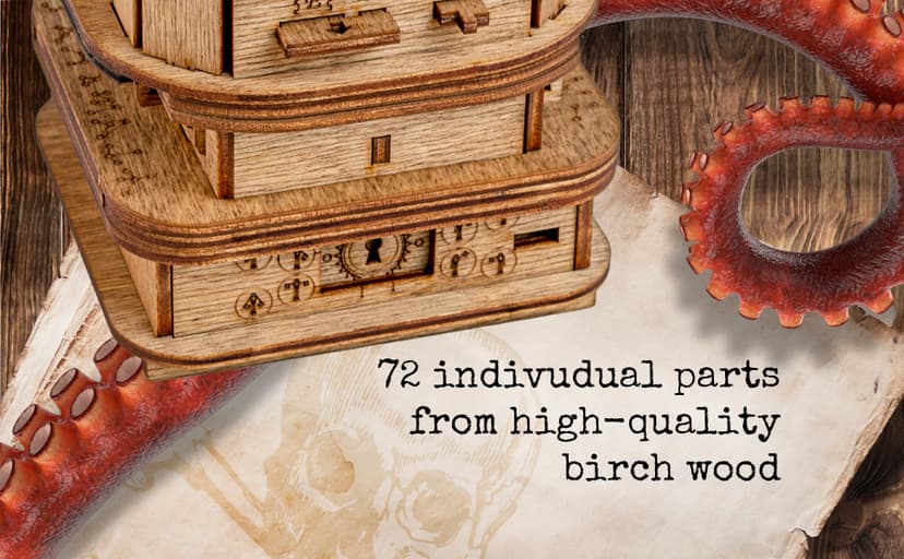 iDventure Cluebox - Davy Jones Locker - Escape Room Game - Puzzle Box - Gift Box - 3D Wooden Puzzle for Adults - Wooden Jigsaw - Brain Teaser - Birthday Gift Gadget for Men - Money Box