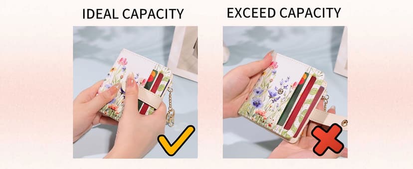 Jogjam Black Cat Floral Rfid Women Wallet, Small Slim Thin Credit Card Wallet, PU Leather Bifold Cash Zipper Coin Pocket ID Window for Female Ladies Teen Girls Girly