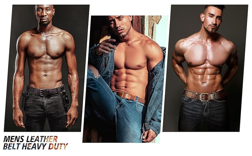 wolksprong Thicken Full Grain Leather Mens Belt Heavy Duty Mens Work Belt Mens Belt High Hardness Buckle Packed In Gift Box