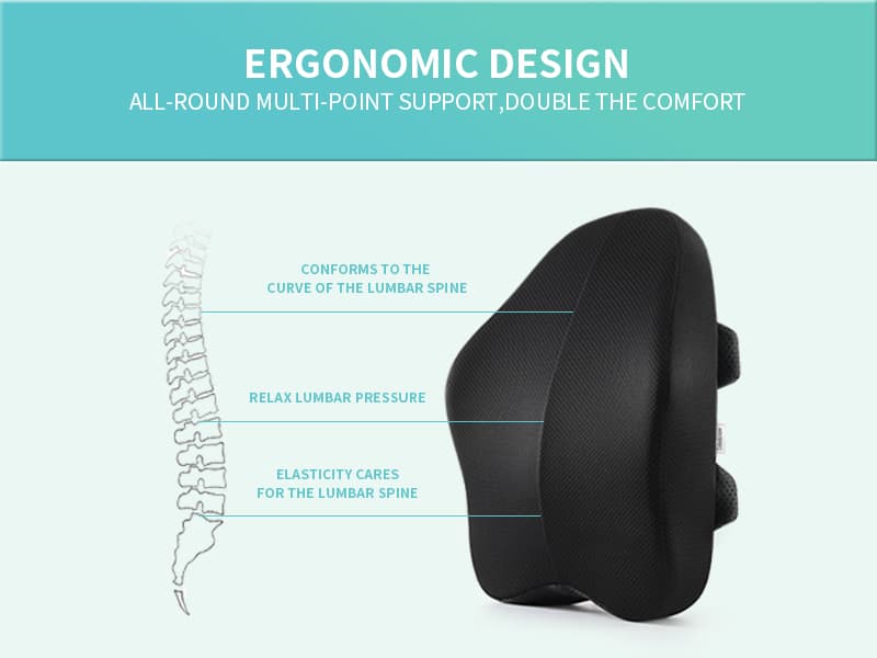 Lumbar Support Pillow for Office Chair Back Support Pillow for Chair Car Seat Back Support Ergonomic Back Chair Pillow Desk Chair Back Cushion for Back Pain Back Rest Pillow Lumbar Back support