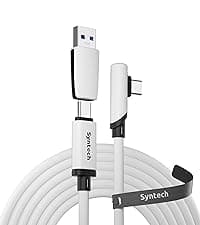 Syntech Link Cable 16FT for PCVR Compatible with Oculus/Quest 3/Meta Quest 3S, Quest2/Pro/Pico 4/Ultra Accessories and PC/SteamVR, High Speed PC Data Transfer, USB 3.0 to USB C Cable for VR Headset