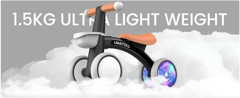 12-24 Months Toddler First Ride on Toys, Colorful Lighting Rear Wheels, Adjustable Seat Baby Walker, Basket Umatoll Baby Balance Bike Toy for 1 Year Old Boy Girl, First Birthday Gift B0CR6VKXJ7