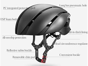 ROCKBROS Adult Bike Helmet Streamlined Aerodynamic, Comfortable Y - Shaped Strap Cycling Helmet for Larger Head Men Women Reflective Adjustable Webbing for Road & Mountain Biking