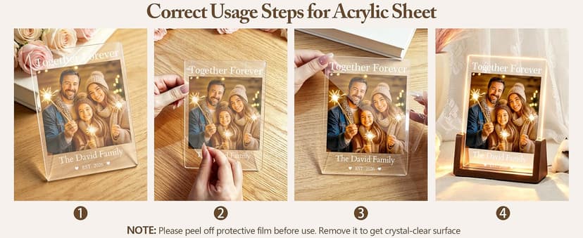 Personalized Photo Frame Gifts for Grandma Grandpa Wife Kids Baby Her Him on Christmas Birthday Mothers Fathers Day Custom Family Picture Frame, Christmas Family Gifts for Women Men Mom Dad B0HGY9689D