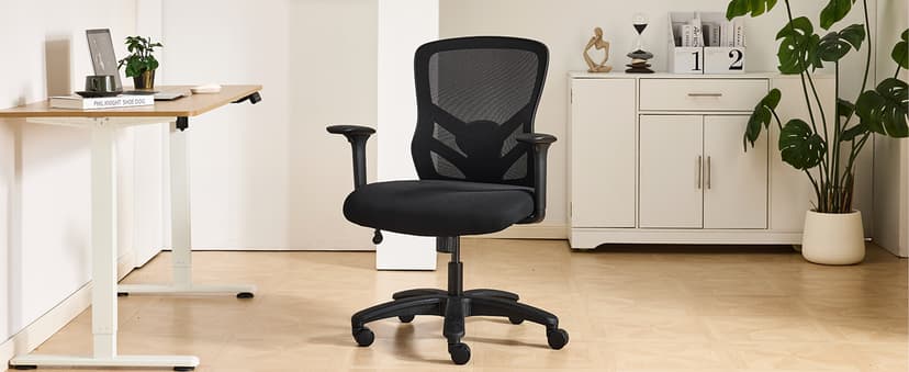 YFO Big and Tall Office Chair 500LBS - Computer Desk Chair with Adjustable Lumbar Support, Heavy Duty Ergonomic Mesh with 360 Rotation 4D Arm and Extra Wide Comfty Seat, Quiet Wheels for Adults, Black