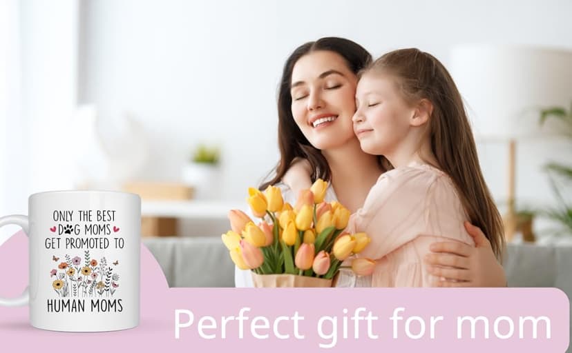 Mom To Be Gift, New Pregnancy Gifts For Expecting Mommy, Only The Best Dog Moms Get Promoted To Mug, Mama To Be gifts For Birthday Day, Mothers Day, Christmas (Mom)