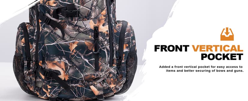 uniHimal Hunting Backpack for Men, Waterproof Camo Backpacks for Hunt with Rain Cover, Durable Large Capacity Day Pack Hunting Gear Accessories for Men